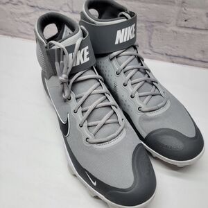 Nike React Baseball Cleats Alpha Huarache 3 Gray High Top CZ4455-005 Size 14